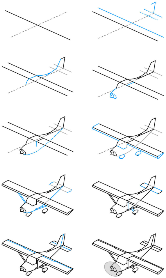 Hướng dẫn vẽ máy bay xưa, cổ điển từng bước