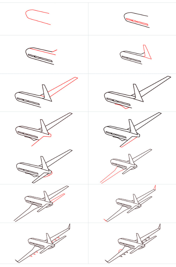 Hướng dẫn vẽ máy bay hiện đại