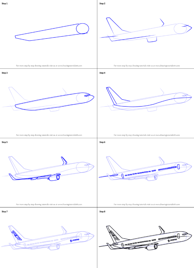 Hướng dẫn vẽ máy bay Boeing