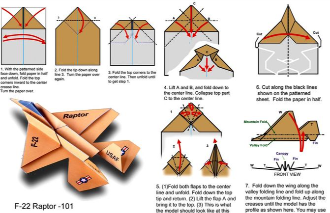 Gấp máy bay giấy F22 RAPTOR